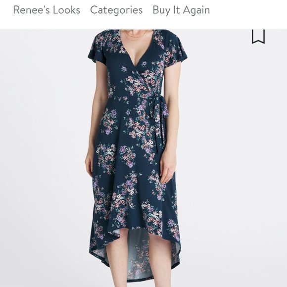 Fortune & Ivy Michele Knit Faux Wrap high low maxi dress - Picture 6 of 6